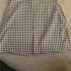 Classic Black and White Checkered Skirt